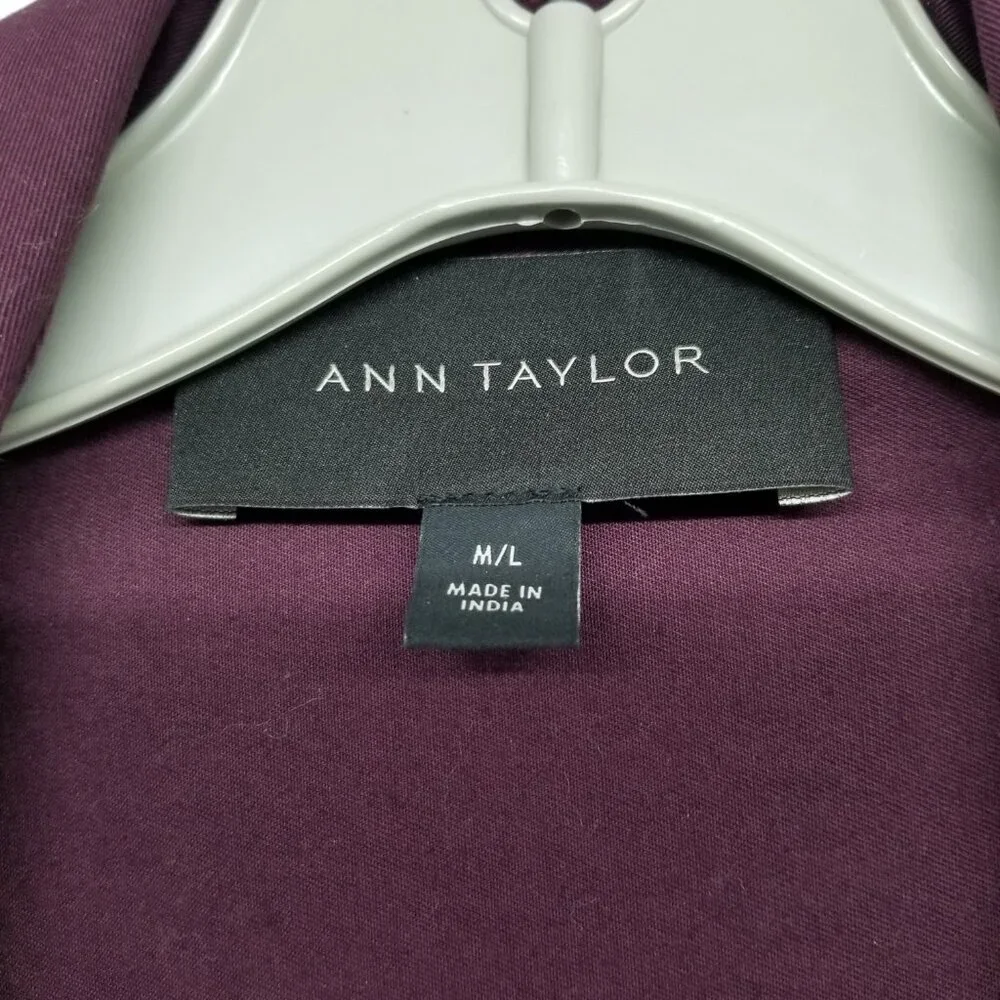 NWOT Ann Taylor Plum Trench Coat / Cape Poncho M/L - Perfect Piece for Fall - Picture 6 of 7